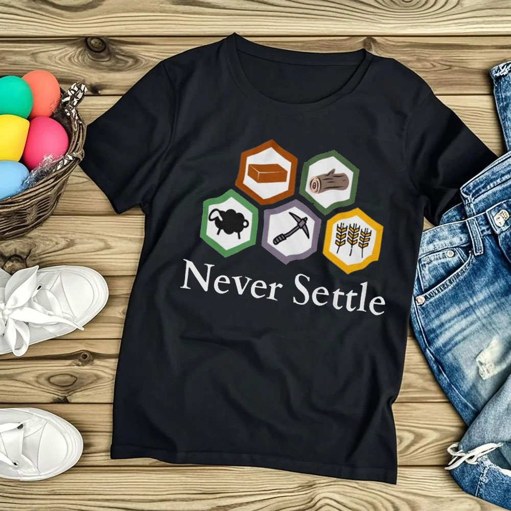 Board Game Catan - Футболка Never Settle Catan в винтажном